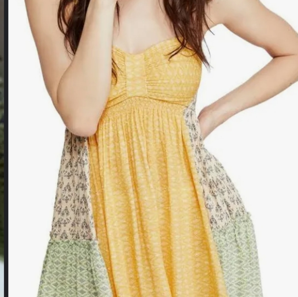 FREE PEOPLE:  YELLOW Tube Top Tunic